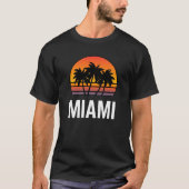 Miami Retro Sunset Palm Tree Graphic T-shirt (Voorkant)