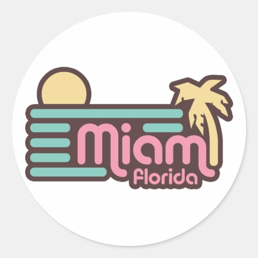 Miami Ronde Sticker (Voorkant)