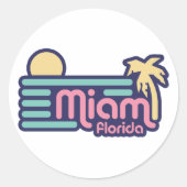 Miami Ronde Sticker (Voorkant)