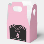 Miami Roze en Zwart Voetbal Party Verjaardag Bedankdoosjes (Geopend)