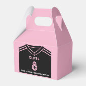 Miami Roze en Zwart Voetbal Party Verjaardag Bedankdoosjes (Voorkant Zijde)