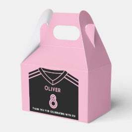 Miami Roze en Zwart Voetbal Party Verjaardag Bedankdoosjes