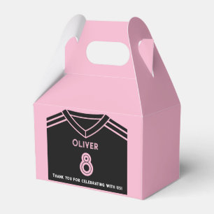 Miami Roze en Zwart Voetbal Party Verjaardag Bedankdoosjes