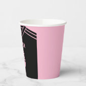 Miami Roze en Zwart Voetbal Party Verjaardag Papieren Bekers (Links)