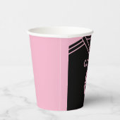 Miami Roze en Zwart Voetbal Party Verjaardag Papieren Bekers (Rechts)