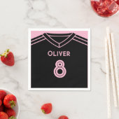 Miami Roze en Zwart Voetbal Party Verjaardag Servet (Insitu)