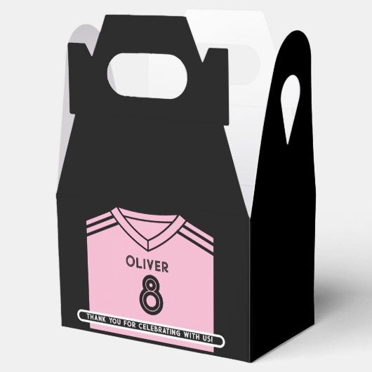 Miami Roze en Zwart Voetbal Verjaardagsfeest Bedankdoosjes (Geopend)