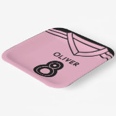 Miami Roze en Zwart Voetbal Verjaardagsfeest Papieren Bordje (Gebogen)