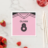 Miami Roze en Zwart Voetbal Verjaardagsfeest Servet (Insitu)