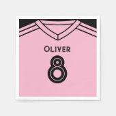 Miami Roze en Zwart Voetbal Verjaardagsfeest Servet (Voorkant)