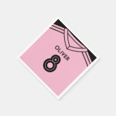 Miami Roze en Zwart Voetbal Verjaardagsfeest Servet (Hoek)