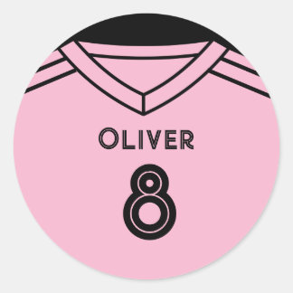 Miami Roze en Zwart Voetbal Verjaardagsfeestje Sti Ronde Sticker