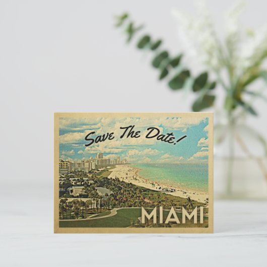 Miami Save the Date Aankondigingskaart (Staand voorkant)