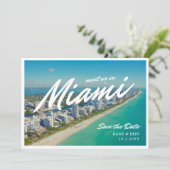 Miami Save the Date Ansichtkaart Stijl Uitnodiging (Staand voorkant)
