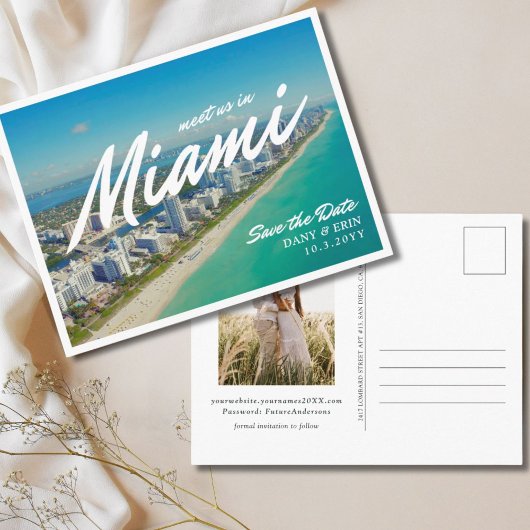 Miami Save the Date Briefkaart met foto's