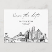 Miami Save the Date Briefkaart voor Florida Weddin (Voorkant)
