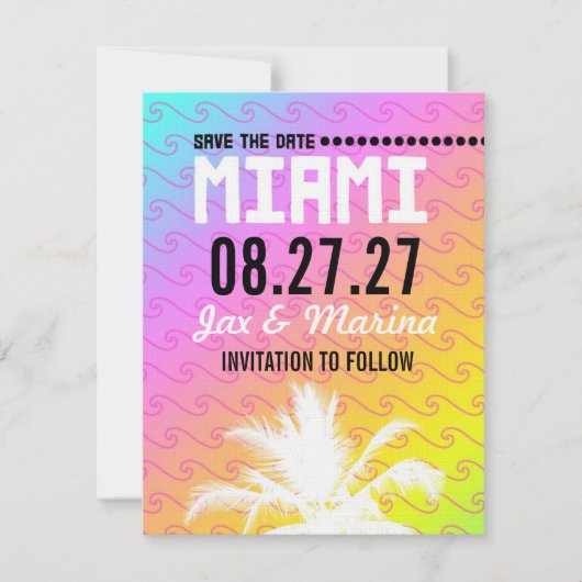 MIAMI Save the Date Linen Paper (Voorkant)