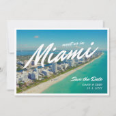 Miami Save the Date Postkaart Stijl Uitnodiging (Voorkant)