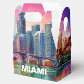 Miami Silhouet Abstracte Kunst Bedankdoosjes (Geopend)