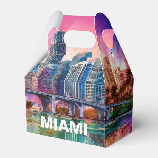 Miami Silhouet Abstracte Kunst Bedankdoosjes (Voorkant Zijde)