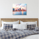 Miami Silhouet Canvas Afdruk (Insitu (Slaapkamer))