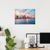 Miami Silhouet Poster (Thuiskantoor)