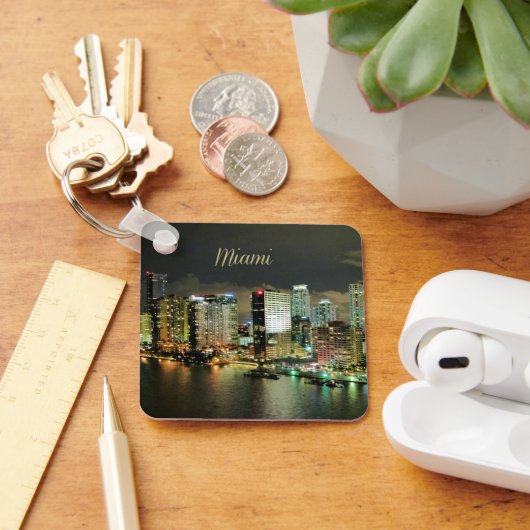 Miami Silhouet 's Nachts Sleutelhanger (Bureau)
