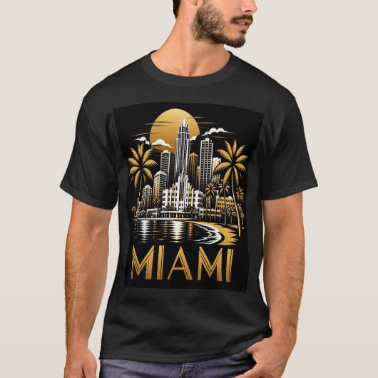Miami Silhouet T-shirt (Voorkant)