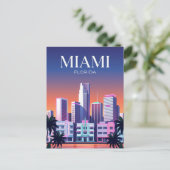 Miami Silhouette USA Briefkaart (Staand voorkant)