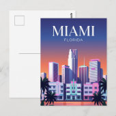 Miami Silhouette USA Briefkaart (Voorkant / Achterkant)