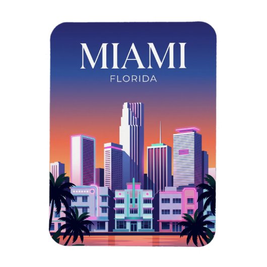 Miami Silhouette USA Magneet (Verticaal)