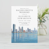 Miami Silhouette Watercolor Meisjesweekend Kaart (Staand voorkant)