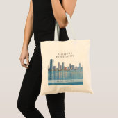 Miami Silhouette Waterverf Afscheidscadeau Weekend Tote Bag (Voorkant (product))