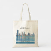 Miami Silhouette Waterverf Afscheidscadeau Weekend Tote Bag (Achterkant)
