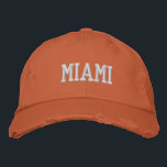 MIAMI Sinaasappel stijl Distress Cotton Geborduurde Pet<br><div class="desc">MIAMI Sinaasappel Geborduurd stijl distressed cotton pet. Maakt een prachtig cadeau voor iedereen die van Miami FL houdt! Als u liever uw persoonlijke tekst hebt, selecteert u de knop "Deze sjabloon personaliseren" om de gewenste aangepaste tekst in te voeren. Borduurwerk is ook aanpasbaar aan andere kleurkeuzes door de knop "Ontwerp...</div>