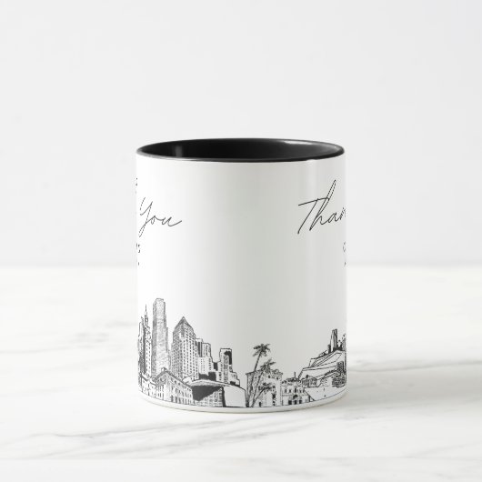 Miami Sketch Eenvoudige aangepaste bruiloft koffie Mok (Midden)