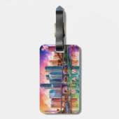 Miami Skyline Abstracte kunst Bagagelabel (Achterkant verticaal)