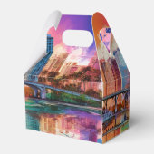 Miami Skyline Abstracte kunst Bedankdoosjes (Achterkant)