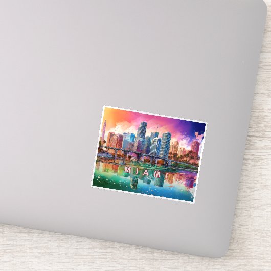Miami Skyline Abstracte kunst Sticker (Detail)