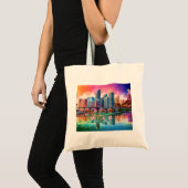 Miami Skyline Abstracte kunst Tote Bag (Voorkant (product))