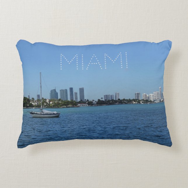 Miami Skyline Accent Kussen (Voorkant)