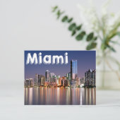 Miami Skyline At Night, Miami Florida, VS Briefkaart (Staand voorkant)