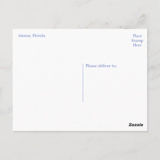 Miami Skyline At Night, Miami Florida, VS Briefkaart (Achterkant)