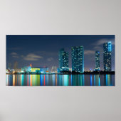 Miami skyline bij schemering Poster (Voorkant)