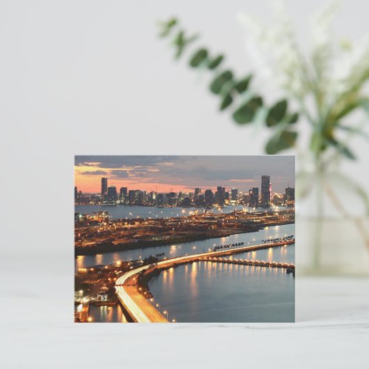 Miami Skyline Briefkaart (Staand voorkant)