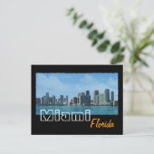 Miami Skyline Briefkaart (Staand voorkant)