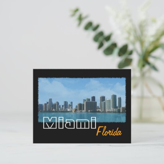 Miami Skyline Briefkaart (Staand voorkant)