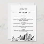 Miami Skyline bruiloft diner menu Kaart 5x7 (Voorkant)