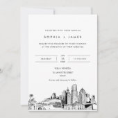 Miami Skyline bruiloft uitnodiging met foto (Voorkant)