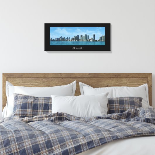 Miami Skyline Canvas Afdruk (Insitu (Slaapkamer))